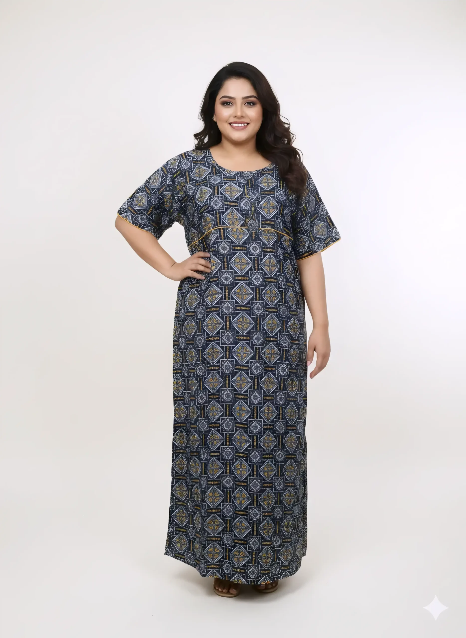 3 BUTTON  PLUS SIZE NIGHTY