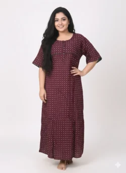 3 BUTTON  PLUS SIZE NIGHTY