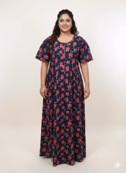 Pluse Size 60 Length Frock Nighty