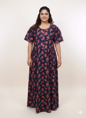 Pluse Size 60 Length Frock Nighty