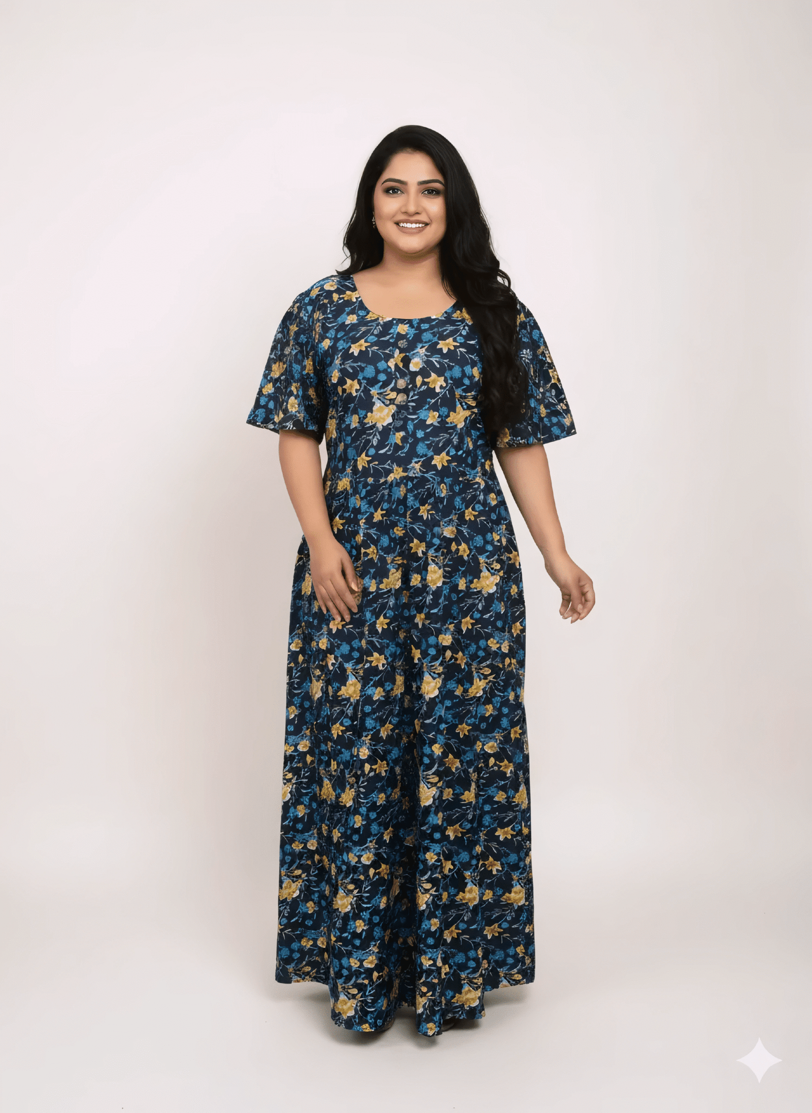 Pluse Size 60 Length Frock Nighty