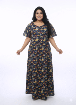 Pluse Size 60 Length Frock Nighty