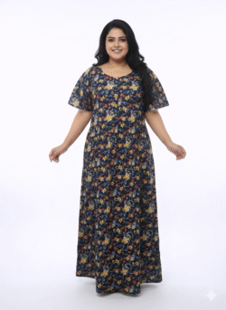 Pluse Size 60 Length Frock Nighty