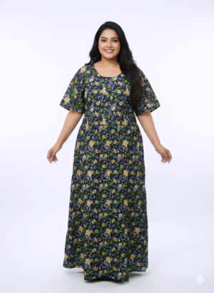 Pluse Size 60 Length Frock Nighty
