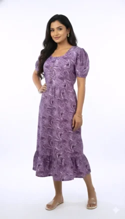 KNEE LENGTH FROCK NIGHTY - XXL (FREE SIZE)