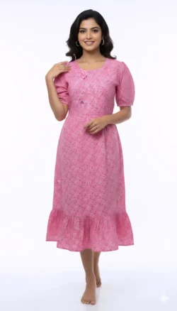 KNEE LENGTH FROCK NIGHTY - XXL (FREE SIZE)