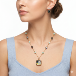 Anti turnish Necklace with Ear Rings  AN60