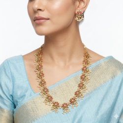 Premium Necklace With Ear Rings-NL64