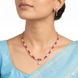 Panchaloham Necklace With Ear Rings-PN12