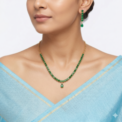 Panchaloham Necklace With Ear Rings-PN14