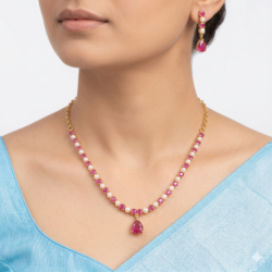Panchaloham Necklace With Ear Rings-PN17