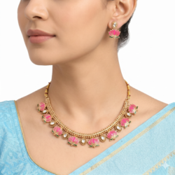 Premium Necklace With Ear Rings-NL15