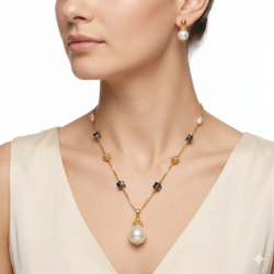 Anti turnish Necklace with Ear Rings  AN61