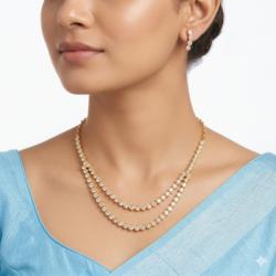Panchaloham Necklace With Ear Rings-PN53