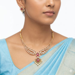 Premium Necklace With Ear Rings-NL32