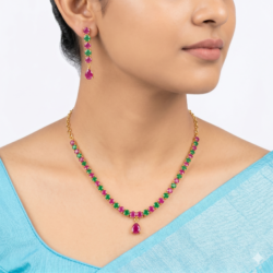 Panchaloham Necklace With Ear Rings-PN10