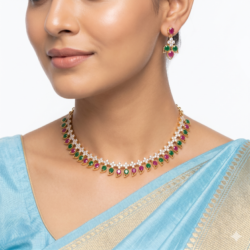 Panchaloham Necklace With Ear Rings-PN6