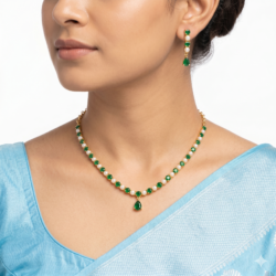 Panchaloham Necklace With Ear Rings-PN18