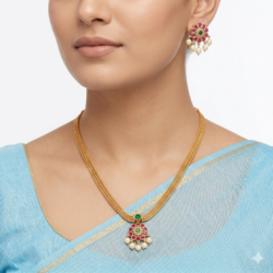 Premium Necklace With Ear Rings-NL69