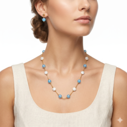 Anti turnish Necklace with Ear Rings  AN59