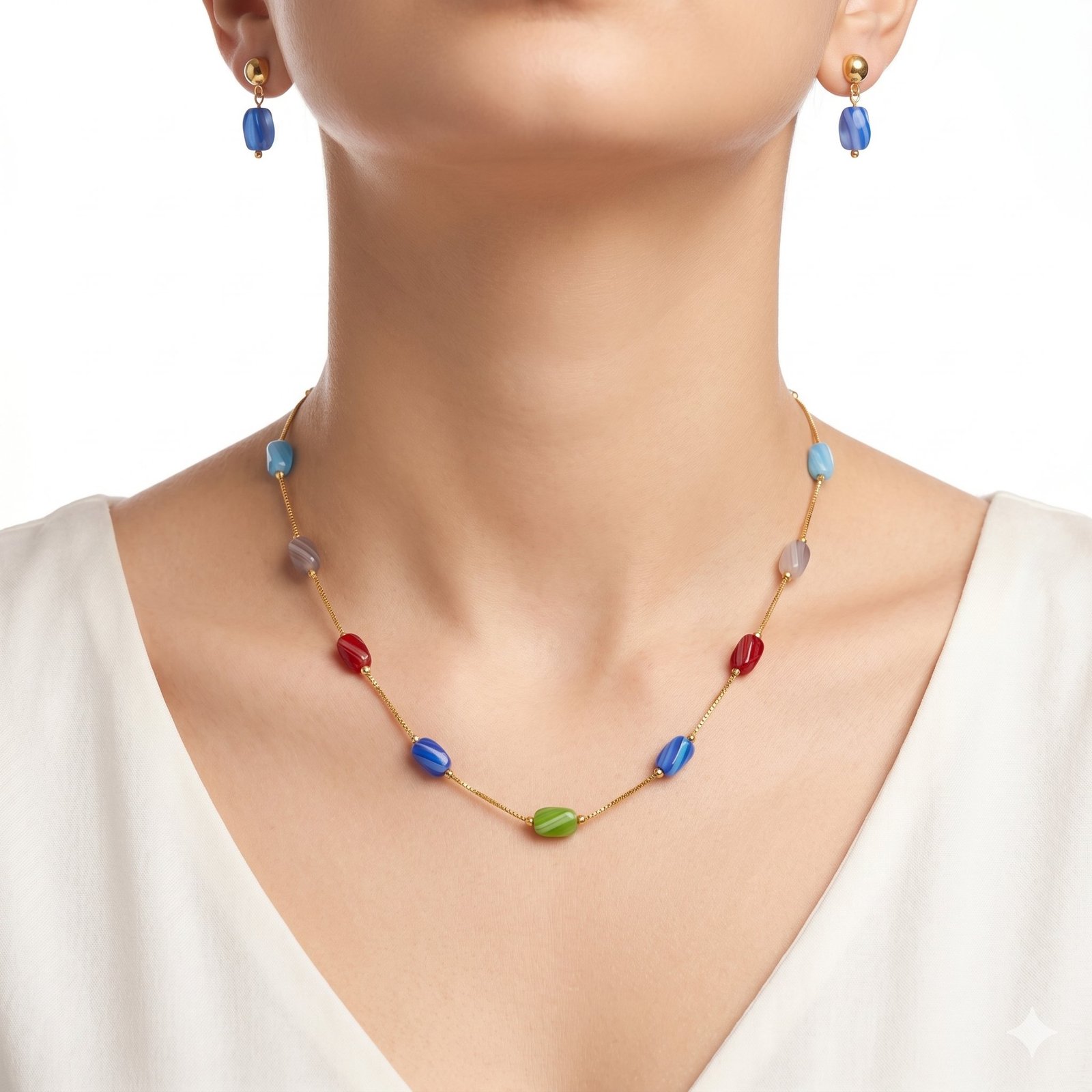 Anti turnish Necklace With Earrings AN52