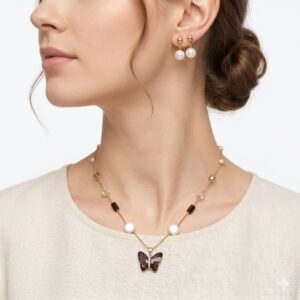 Anti turnish Necklace with Ear Rings  AN62