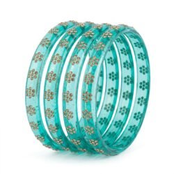 Designer Glass Bangles set of 4pcs- GBL10
