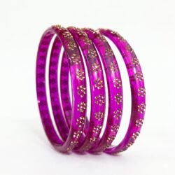 Designer Glass Bangles set of 4pcs- GBL12
