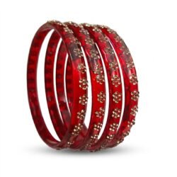Designer Glass Bangles set of 4pcs- GBL14