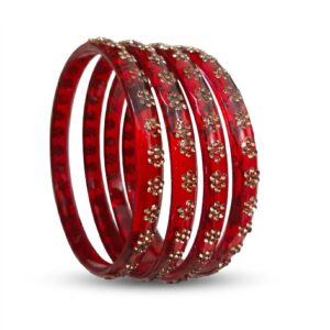 Designer Glass Bangles set of 4pcs- GBL14