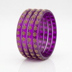 Designer Glass Bangles set of 4pcs- GBL18