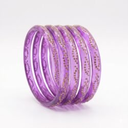 Designer Glass Bangles set of 4pcs- GBL21