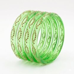 Designer Glass Bangles set of 4pcs- GBL22