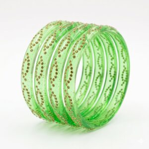 Designer Glass Bangles set of 4pcs- GBL22