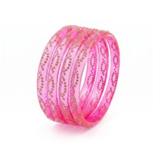 Designer Glass Bangles set of 4pcs- GBL23