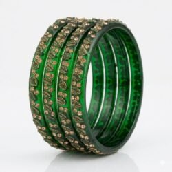 Designer Glass Bangles set of 4pcs- GBL38
