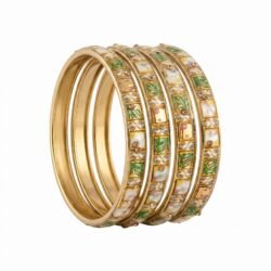 Printed Glass Bangles set of 4pcs- GBL4