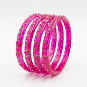 Designer Glass Bangles set of 4pcs- GBL40