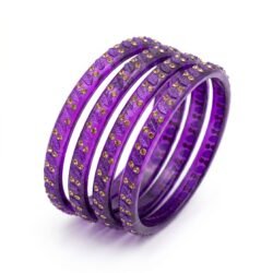 Designer Glass Bangles set of 4pcs- GBL42