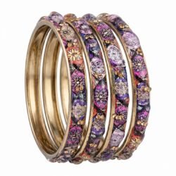 Printed Glass Bangles set of 4pcs- GBL6