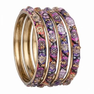 Printed Glass Bangles set of 4pcs- GBL6