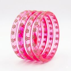 Designer Glass Bangles set of 4pcs- GBL9