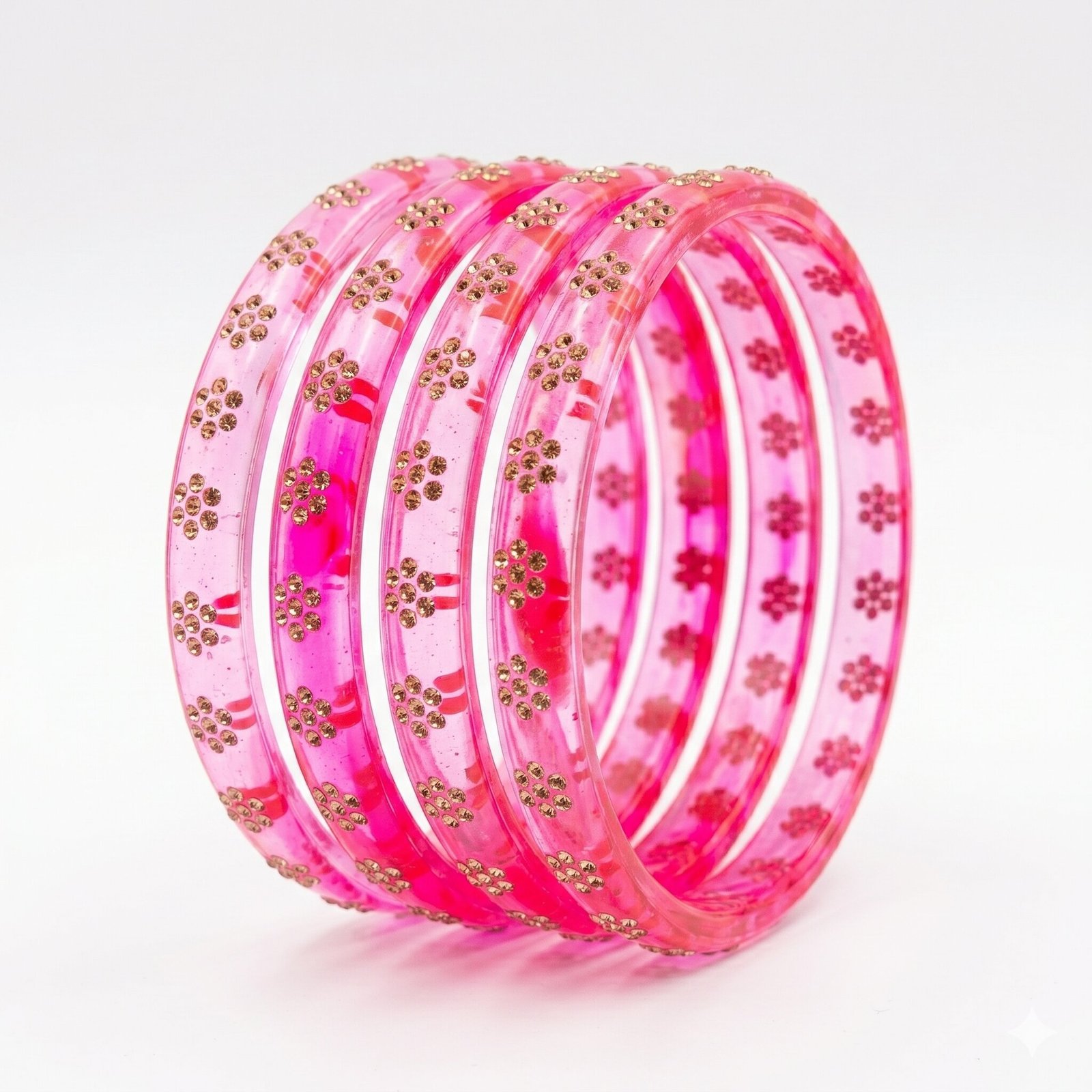 Designer Glass Bangles set of 4pcs- GBL9