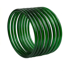 Jelly Bangle Glossy Green set of 8pcs- JLB16