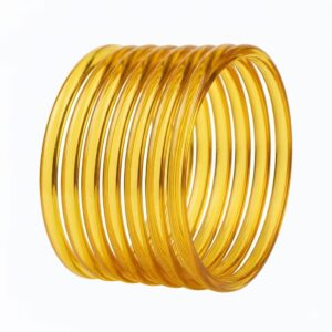 Jelly Bangle Glossy Mehandi set of 8pcs- JLB21