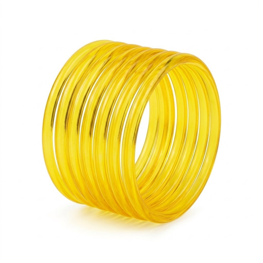 Jelly Bangle Glossy Yellow set of 8pcs- JLB24