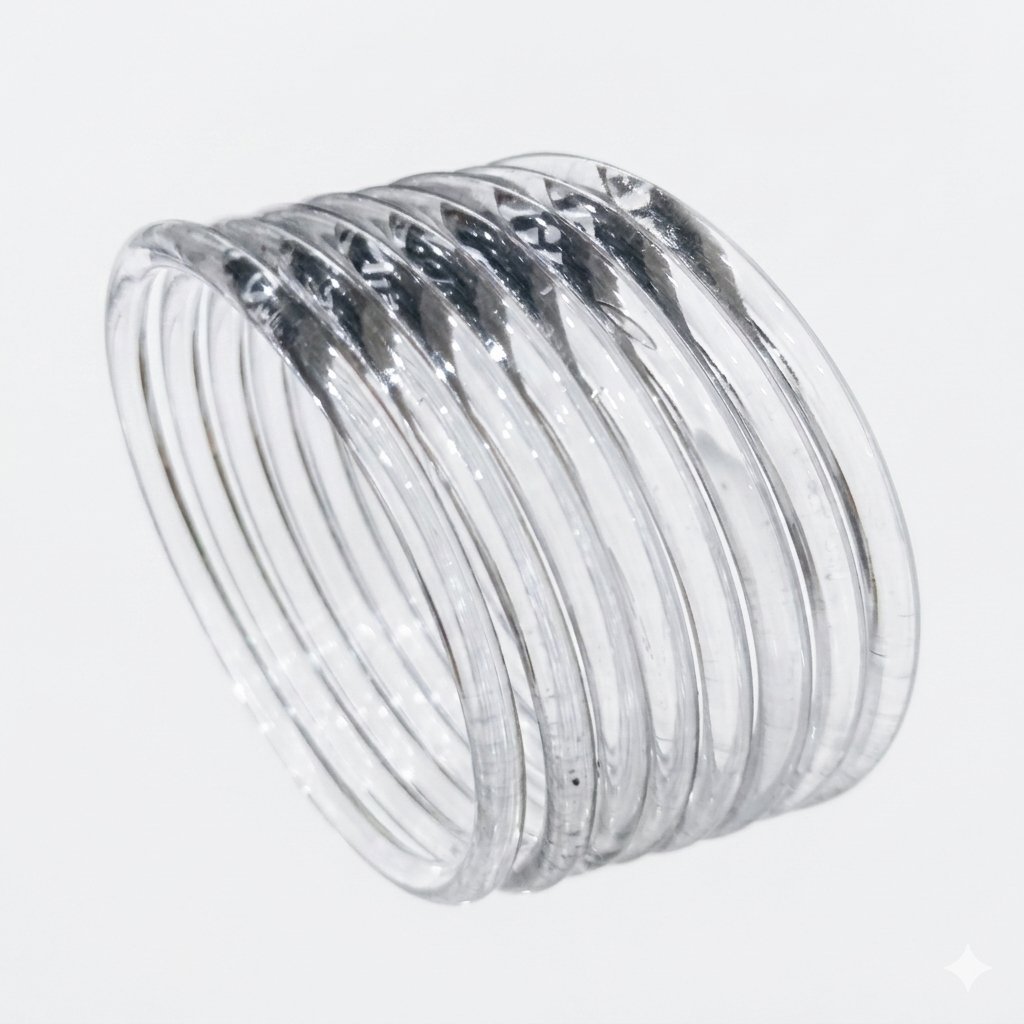Jelly Bangle Glossy Grey set of 8pcs- JLB25