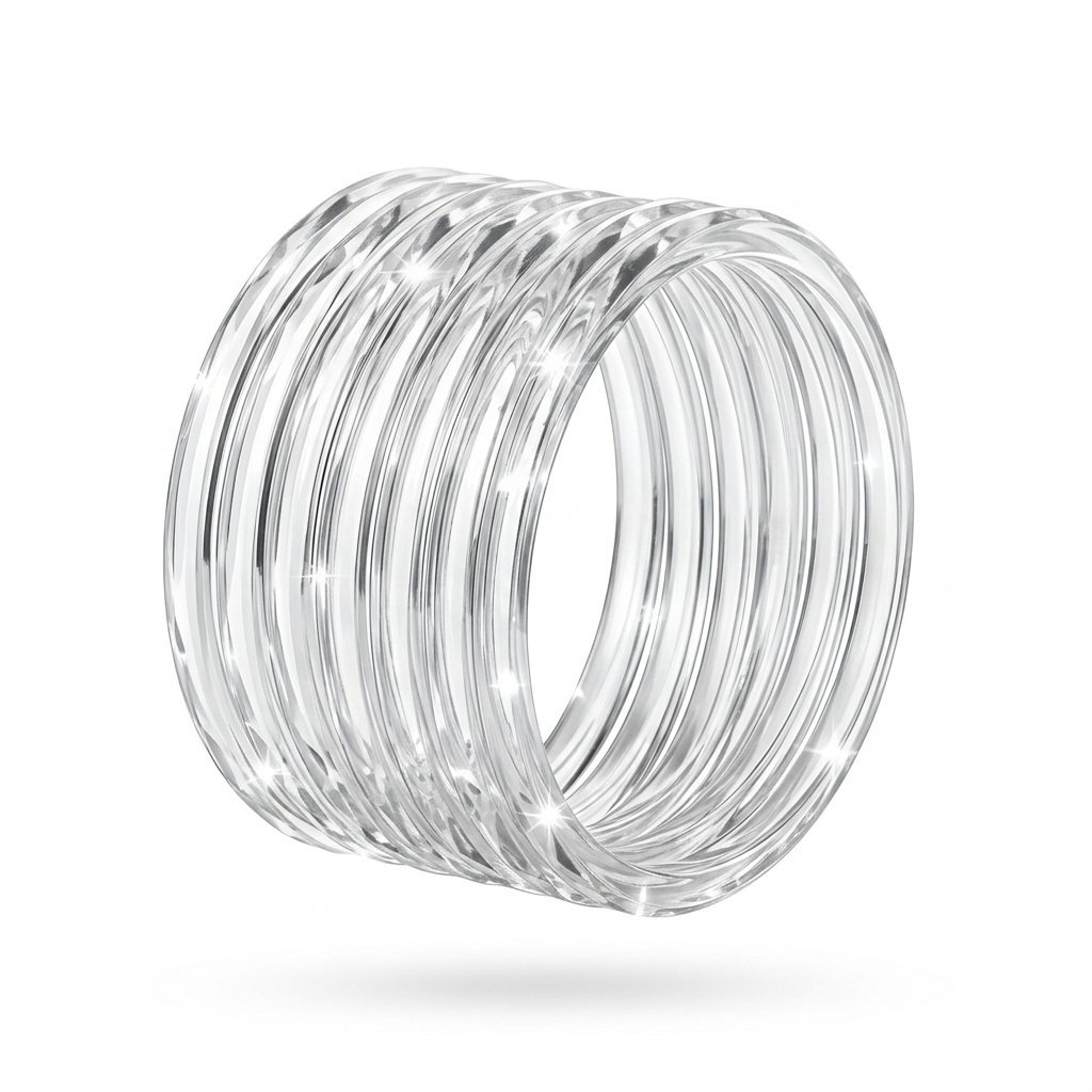 Jelly Bangle Glossy White Colour set of 8pcs- JLB27