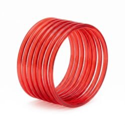 Jelly Bangle Glossy Light Red set of 8pcs- JLB19