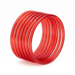 Jelly Bangle Glossy Light Red set of 8pcs- JLB19